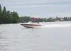 A boat speeds across Big lake over the Fourth of July weekend. Alaska wildlife troopers were busy over the weekend checking for compliance among boaters on local lakes. ROBERT DeBERRY/Frontie