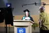 Victoria Cerimele steps up to the podium during the preproduction for the Valley Pathways virtual graduation. Frontiersman file photo