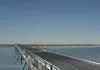 A computerized rendering of a potential Knik Arm bridge shows
what a steel span might look like. A concrete design has also been
suggested. Courtesy graphic