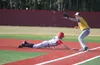 Wasilla’s Jacob Gilbert slides back into first during a win over Kodiak on Wednesday. On Friday,Gilbert helped the Road Warriors sweep a doubleheader against Juneau with a walk-off win in the