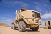 The 257th Transportation Company from Las Vegas and Tucson, Ariz., supports a National Training Center at Fort Irwin, Calif., with their M1070A1 Heavy Equipment Transporter trucks in April an
