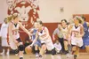 ROBERT DeBERRY/Frontiersman Wasilla junior Celeste Colegrove
moves the ball up the court with teammates Alexis Imoe, left, and
Lesil Brown.