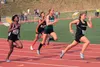 Colony junior Peggy Mathis prepares to make her move during the finals of the girls' 200 meters Saturday at the ASAA/First National Bank State Track and Field Championships at Dimond High Sch