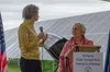 “This is astounding,” said MSB Mayor Edna DeVries, pictured with RIPP CEO Jenn Miller, during the ribbon cutting of the Houston Solar Farm. “You are a shining example of working together. Tha