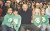 Courtesy photo Superintendent Kenneth Burnley congratulates the
Machetanz Elementary third- and fourth-grade Battle of the Books
team.