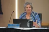 University of Alaska President Pat Pitney delivers remarks on June 2 at a Board of Regents meeting on the UAA campus. Pitney delivered her annual State of the University address in Fairbanks 