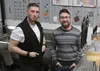 Bleeding Heart Brewery founders Zack Lanphier, left, and Stefan Marty pose for a photo in the tasting room on Friday, April 8. The new brewery plans a “soft opening” April 16 from noon to 8 p
