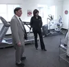 Assistant to the Secretary for Rural Development Anne Hazlett and State Director for USDA Rural Development Jerry Ward inspect the gym at Vista Rose senior housing. Tim Rockey/Frontiersman