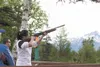 Katelyn Hitesman shoots sporting clays on Sunday at the SCTP State Championships at Grouse Ridge. TIM ROCKEY/Frontiersman
