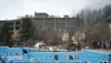 Juneau’s Telephone Hill neighborhood is seen at center right, beneath the State Office Building, on Wednesday, Dec. 28, 2022. The neighborhood, owned by the state of Alaska, is being transfer