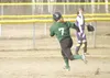MATT TUNSETH/Frontiersman Colony catcher Kelsey Stein rounds
second base Friday on her way to a game-winning, inside-the-park
grand slam in the sixth inning against Lathrop at the Bumpus
Soft
