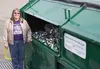 Fran Lynch stands beside a recycling bin at the Mat-Su Borough’s Willow transfer site on Friday, April 22. The community has expanded its recycling effort in the last two years due in part to