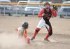 Wasilla shortstop Elisa Gamez gets the runner out at second base before throwing to first base during Friday's game against the West Valley Wolfpack at Alcantra Fields in Wasilla. ROBERT DeBE