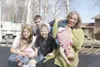ROBERT DeBERRY/Frontiersman The Ralph siblings, from left,
Rejoice, 2, Natassja, 10, Marcus, 15, Teagan 7, and Liam, 2, take
time out from jumping on the trampoline to pose for a picture with