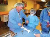 Mat-Su Regional Medical Center staffers collaborate with a teacher on Houston Middle School lesson. Courtesy Barbara Smith