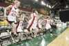 ROBERT DeBERRY/Frontiersman The Wasilla varsity squad celebrates
after beating the Dimond Lynx in semifinal play during the
ASAA/First National Bank 4A State Basketball Championships in
Ancho