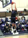 Palmer senior Nolan Garner dunks against Soldotna. Bruce Eggleston/matsusports.net