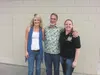 Pastor Jeff Offord (center) poses with the two women who worked to save his life May 10; his parishioner, Sarah Edgerton, who did CPR on him when he collapsed, and the dispatcher, Jenna Blasz