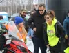 Former Alaska Governor Sarah Palin greeted finishers during the 2022 Iron Dog at the Menard Center in Wasilla in February.