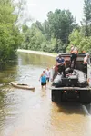 California Air National Guard with the 129th Rescue Wing continue to conduct water rescue operations in Vidor, Texas, Aug. 31, 2017, in the wake of Hurricane Harvey. The Guardsmen are patroll