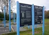 An exercise station at Anchorage's Westchester Lagoon is part of the "Fitness Cluster," which offers opportunities for strength and cardiovacular training, and signage gives fitness informati