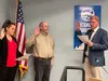Newcomer Jubilee Underwood and returning member Tom Bergey were sworn in to the Mat-Su School Board Wednesday. Courtesy photo