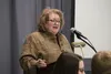 Cheryl Frasca, a representative of Alaska's Future, addresses the Palmer Chamber of Commerce Wednesday at the Palmer Moose club. Alaskans must accept changes to the way the PFD is managed, or