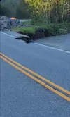 "It's clearly deteriorating," said Jerry Hess of his video capturing the Matanuska River undercutting the Glenn Highway at Milepost 63.6 in Sutton on June 29, 2024. Traffic is down to one lan