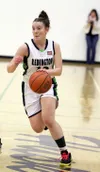 Lexi Seymore brings the ball down the floor during a win over Houston. Courtsy Ron Jones/matsusports.net
