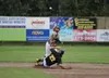 Miners infielder Caleb Van Blake gets the force at second and makes the throw to first during a 1-0 win over the Anchorage Bucs. Jeremiah Bartz/Frontiersman