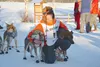 Kevin Harper poses with a pair of his dogs after winning the Junior Iditarod in February. The victory marked the second straight for the 17-year-old from Wasilla. Courtesy of Barb Redington