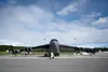 A U.S. Air Force B-52 Stratotanker from the 69th Bomb Squadron, Minot Air Force Base, N.D., prepares for takeoff July 17, 2024 on Joint Base Elmendorf-Richardson, Alaska. Two B-52s and crews 