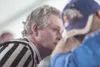 Arm wrestling referee Greg Johnston keeps a close eye on
Saturday’s competition at the Alaska State Arm Wrestling
Championships in Wasilla. ROBERT DeBERRY/Frontiersman