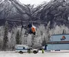 A LifeMed helicopter takes off from the Butte Elementary parking lot on Saturday, Jan. 16, 2016. The helicopter was transporting 35-year-old Joshua Harrison to the hospital after Harrison was