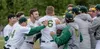 The Mat-Su Miners celebrate an 8-7 walk-off win over the Anchorage Bucs Tuesday at Hermon Brothers Field in Palmer. Courtesy of Bryan Boyett