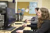 Dani Klebesadel and Tobin Hushower play Rocket League during an E Sports practice at Palmer High School Wednesday afternoon. Tim Rockey/Frontiersman