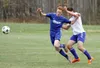 Wasilla Lake Christian's Ethan Messick battles for the ball during a 2-1 win over Susitna Valley in the Alaska co-ed state soccer tournament. Courtesy of Bruce Eggleston/matsusports.net