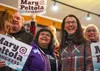 Mary Peltola supporters rally around the public figure during a meet and greet event held in downtown Palmer. J. David McChesney/Frontiersman