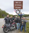 From left, Steve Webb, Keith White, Roger Sanders, Lou Schraeder, Dan Garrett, Ed Sundeen and George Theriot, members of Wasilla’s Mechanized Cavalry Motorcycle Club, spent part of their Frid