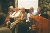 Six of the eight candidates for governor this year sit in a row awaiting their turn to address the Wasilla Chamber of Commerce. From right they are: Brad Snowden, Republican; Byron Mallott, D