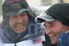 From left, 2005 Iditarod champion Robert Sorlie shares a laugh
with his nephew, Bjonar Andersen. Andersen finished fourth in his
first-ever Iditarod race. Sorlie's victory is his second in th
