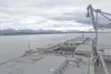 The Japanese-bound JP Azure sits loaded with a shipment of Healy
coal Usibelli Coal trucked to Port MacKenzie as test run last
summer to see if the conveyors and the dock would work for bring