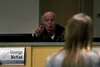 Mat-Su Borough assemblyman George McKee reacts during a borough assembly meeting Tuesday, Feb. 19, in Palmer. Tim Rockey/Frontiersman
