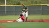 Chugiak-Eagle River's Jeremy Johnson slides into second after Mat-Su shortstop Austin Bull gets the force out during a 7-6 loss to the Miners June 28 at Lee Jordan Field in Chugiak. Jeremiah 