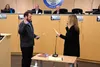 Mat-Su Borough Clerk Lonnie McKechnie swore in Maxwell Sumner just after 9 p.m. Thursday night during a special meeting at the borough building. Courtesy pf the Mat-Su Borough