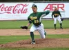 Mat-Su Miners lefthander Justin Blatner fires a pitch during a 5-1 win over the Peninsula Oilers Sunday in Kenai. Jeff Helminiak/Peninsula Clarion
