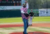 Gov. Mike Dunleavy throwing out the first pitch before a July 4 game at Mulcahy Stadium in Anchorage. GOVERNORS OFFICE, AUSTIN MCDANIE