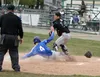 Palmer infielder Keagen Norman beats the throw to Colony catcher Joe Ryan to score during a 9-8 loss to the Knights Monday, May 21, 2018, at Hermon Brothers Field in Palmer. JEREMIAH BARTZ/ F