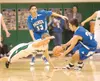 ROBERT DeBERRY/Frontiersman Palmer senior Brennan Bohman grabs a
loose ball from Colony’s Blake Niver during Friday’s game at Colony
High School.