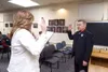 Borough Clerk Lonnie McKechnie, left, swears in new Mat-Su
Borough Mayor Larry DeVilbiss Friday morning. DeVilbiss will serve
as mayor until October 2012. Former mayor Talis Colberg resigned 